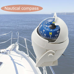 2018 Vehicle Car Compass Navigation Sea Marine Military Boat Ship Compass White ABS High Precision LED Light Electronic Compass