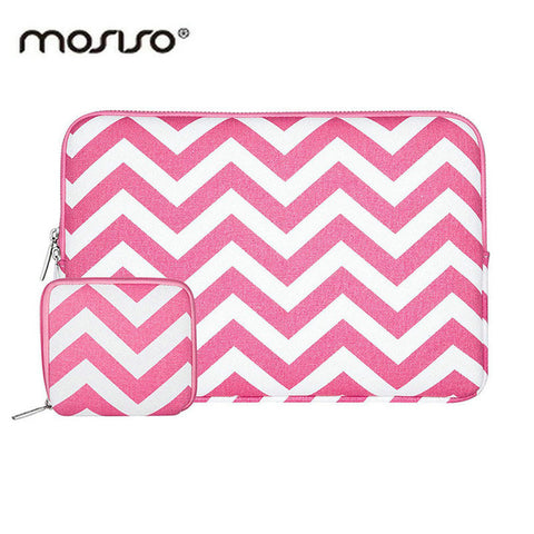 MOSISO Chevron Canvas 11 13 14 15 inch Soft Laptop Sleeve Bag Notebook Case Cover for Macbook Air Pro 11 13 15 inch Asus/HP Dell