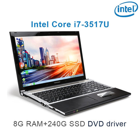 (P8-02) 15.6 inch High quality Intel Core i7 3517U 8G RAM 120GB /240GB SSD Optional DVD ROM HD Screen gaming notebook laptop