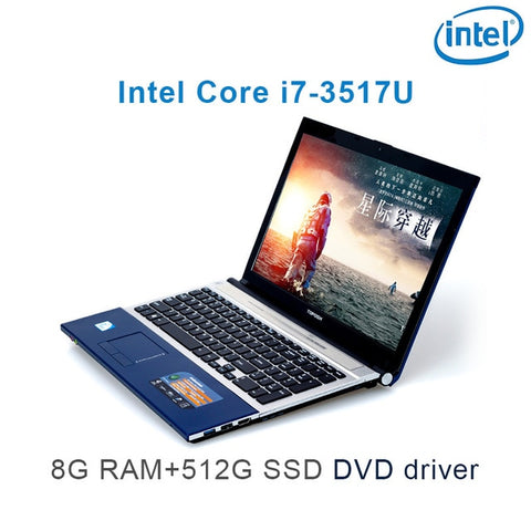 (P8-02) 15.6 inch High quality Intel Core i7 3517U 8G RAM 120GB /240GB SSD Optional DVD ROM HD Screen gaming notebook laptop