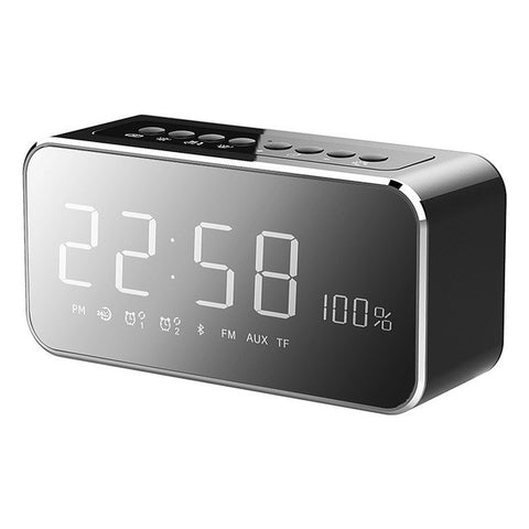 Portable Mirror Design Bluetooth Speaker Wireless Mini Alarm Clock Speaker Car Subwoofer Wireless Speaker Support FM TF Card