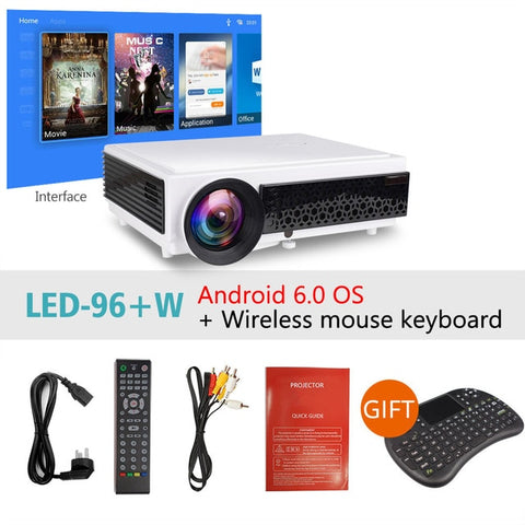 ThundeaL LED96+ Projector 3D Home Theater Optional Android 6.0 WiFi LED96W LED96+W Projector 1080P Full HD Video Home Theater