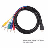 1.5m HD 1080P HDMI to 5RCA Male to Male Video Audio Cable Converter Adapter Cable For HDTV DVD and Most LCD Projectors