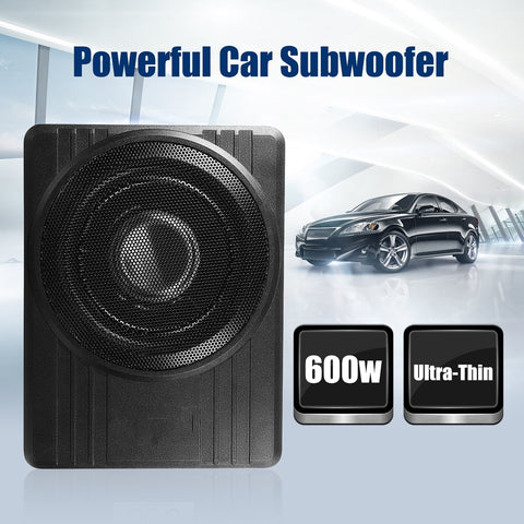 10" 600W Under Seat Car Subwoofer Amplifier Ultra-Thin Vehicle Active Subwoofer Bass Amplifier Speaker Enclosure Car Audio