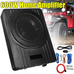 10 Inch 600W Powered Car Speaker Truck Subwoofer Amplifier Amp Slim Under-Seat Super Bass  Car Subwoofer Speaker