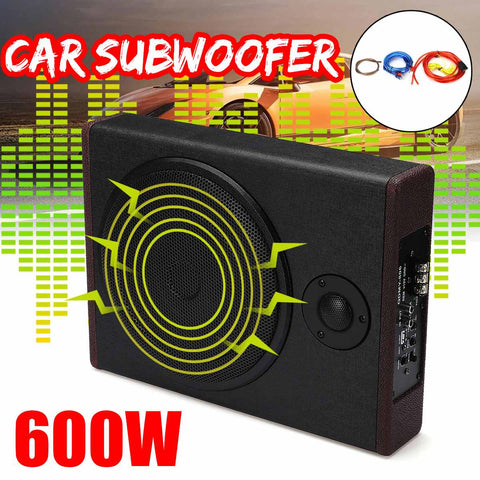 10 inch 600W Car Active Amplified Under Seat Powered Subwoofer Bass Speaker Home Audio Stereo Amplifier Lound Speakers