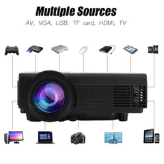 1080P Home Theater Projector 37-100in Super Clear Stereo Sound Video Projectors Home Theatre System US Plug Black