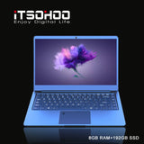 14 inch Windows 10 laptop Metal Notebook computer Red Blue color 8GB RAM intel gaming laptops iTSOHOO Quad core Apollo ultrabook