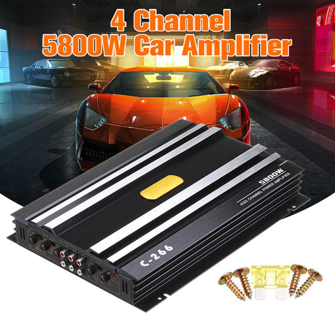 1600 Watt 4 Channel 12V  Car Amplifer Car Audio Power AmplifierCar Audio Amplifier for Cars Amplifier Subwoofer