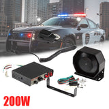 1pc Car Horns 200W PA Black Metal Flat Speaker,12V Megaphone Electronic Speaker For Emergency Truck US Police Siren