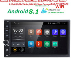 2 GB RAM Quad Core Car Electronic autoradio 2din android 8.1 car media player stereo GPS Navigation WIFI+Bluetooth+Radio+4G DAB+
