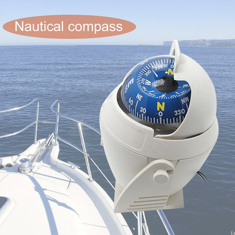 2018 Vehicle Car Compass Navigation Sea Marine Military Boat Ship Compass White ABS High Precision LED Light Electronic Compass