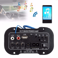 220V Car Bluetooth Amplifier Hi-Fi Bass Power Amplifier Board for Auto Cars Audio TF Player USB Small Distortion Subwoofer