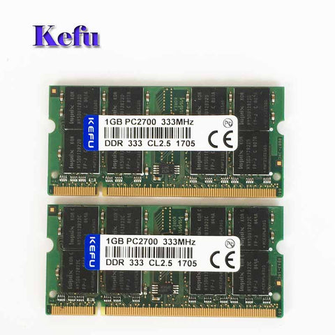 2Pcs  2x1GB PC2700 DDR333 333Mhz 1gb pc2700 ddr1 333mhz 200pin DDR1 Sodimm Laptop Memory RAM Notebook