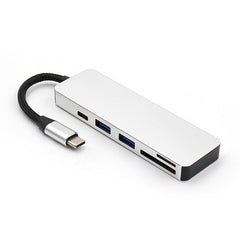 5 in 1 Charging USB-C Hub Card Reader For Mac OS  Window USB Hub Type-C to 4 Port USB3.0+USB2.0+TF/Micro SD+SD Type C PD Adapter