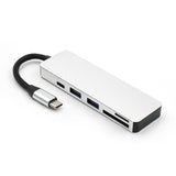 5 in 1 USB Hub Type-C to 4 Port USB3.0+USB2.0+TF/Micro SD+SD Type C PD Adapter Charging USB-C Hub Card Reader For Mac OS  Window