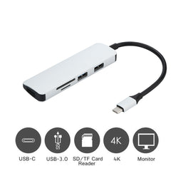 5 in1 NEW Adapter Type C USB 3.0 to 4K HDMI USB 3.0 SD USB 3.0 SD TF TF Card Reader Card Reader  for Macbook #10