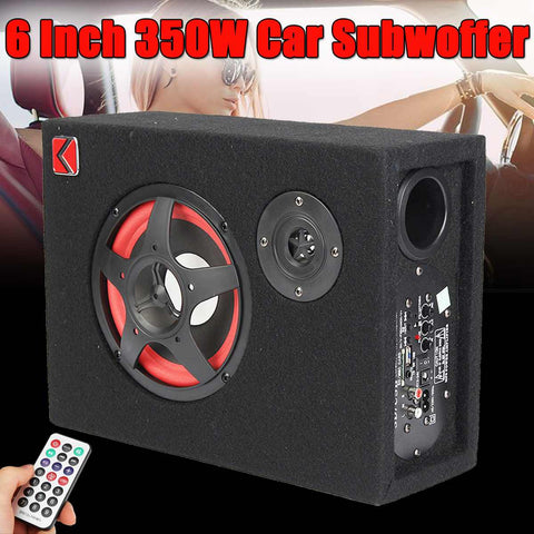 6 Inch 350W Under-Seat Car Active Subwoofer Speaker Stereo Bass Audio Powered Car Subwoofers Amplifier Active Subwoofer Car
