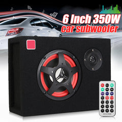 6 Inch Compact Car Active Amplified Under Seat Powered Subwoofer Bass Speaker 350W Car Subwoofer Speaker Audio Stereo