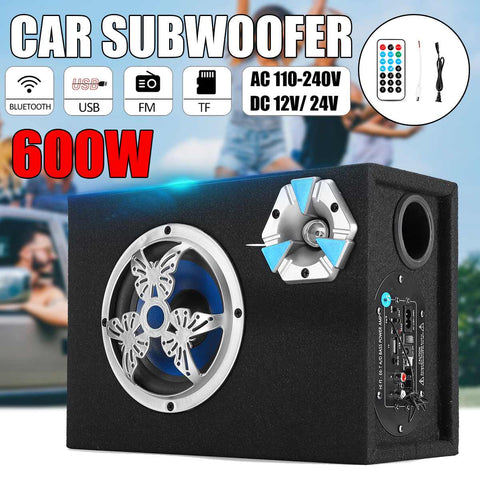 6 inch 600W Bluetooth Active Power Car Bass Subwoofer Speaker Auto Stereo Amplifier Home Audio USB/ TF Cards/ FM Radio