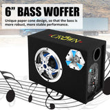 6 inch 600W Bluetooth Car Subwoofer Speaker Bass Auto Stereo Amplifier Home Audio USB/ TF Cards/ FM Radio Lound Speakers