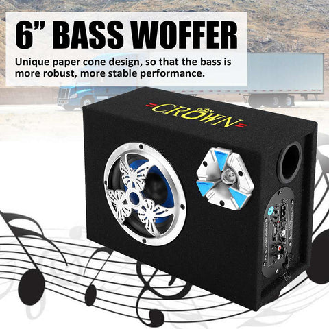 6 inch 600W Bluetooth Car Subwoofer Speaker Bass Auto Stereo Amplifier Home Audio USB/ TF Cards/ FM Radio Lound Speakers