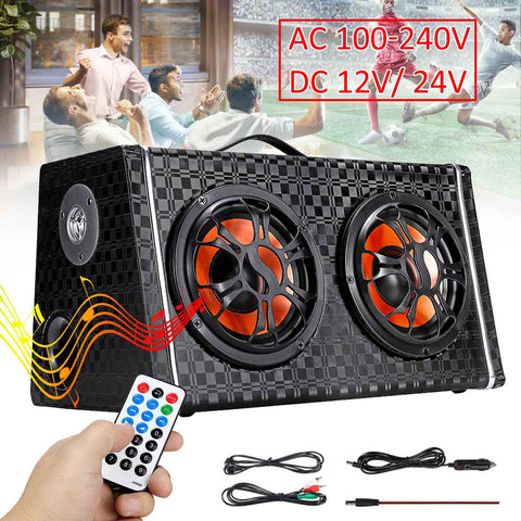 6 inch DC 12V/24V Wireless Bluetooth Car Stereo Amplifier Subwoofer Speaker  AC 100-240V Home Audio FM Radio Player Speakers