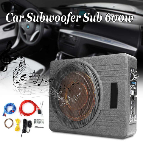 600W 10 Inch 12V Car Under Seat Thin Active Amplifier Subwoofer Slim Speaker Amplifier with Remove Control Amplifier
