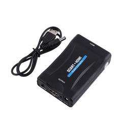 720P 1080P Scart to HDMI Audio Video Converter Scaler Adapter With USB Cable Tools Accessory