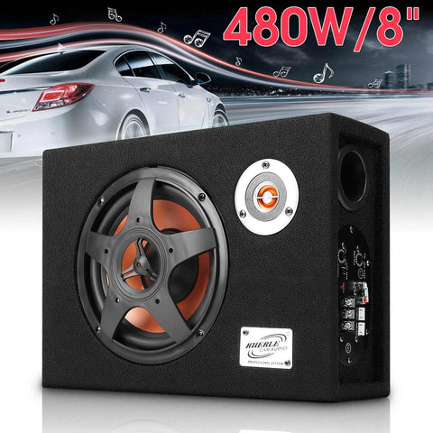 8 Inch 480W Car Speaker Under-Seat Car Subwoofer Modified Speaker Stereo Audio Bass Amplifier Subwoofers Car Audio Auto