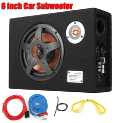 8 Inch 480W Under-Seat Car Subwoofer Modified Speaker Stereo Audio Bass Car  Subwoofers Amplifier Car Audio Auto Speakers