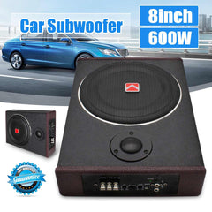 8 Inch 600W Car Subwoofers Speaker Active Subwoofer Car Under Seat Slim Sub Woofer AMP Super Bass Car Amplifier Speaker