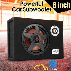 8inch 480w Car Subwoofer 12V Slim Under-Seat Speaker 21mm Car Audio Sub Woofe 8 inch Car High Power Amplifier Speaker Super Bass