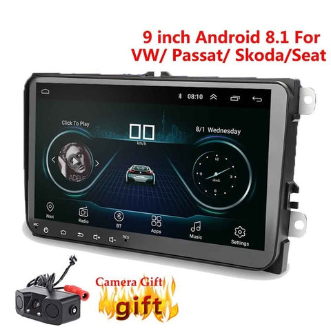 9 inch Android 8.1 Double 2Din Car radio GPS Auto radio 2 Din USB For Volkswagen/Passat/GOLF/Skoda/Seat Wifi bluetooth 2din