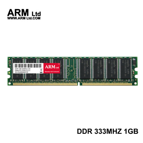 ARM Ltd DDR1 DDR 1 gb pc2700 ddr333 333MHz 184Pin Desktop ddr memory CL2.5 DIMM RAM 1G Lifetime Warranty