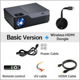 AUN Full HD Projector, 1920x1080 Resolution. LED Projector Support AC3. Home Theater. 5500 Lumens. (Optional Android WIFI) M18