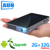 AUN Smart Projector, D5S, Android 7.1 (Optional 2G+32G) WIFI, Bluetooth, HDMI, Home Theater Mini Projector (Optional D5 White)