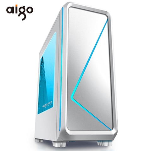 Aigo ATX Gaming Computer Case Chassis 450*190*470mm High Quality Computer Case USB 3.0 Audio Reboot Port Gabinete Computador