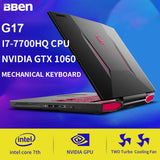 BBEN G17 Laptop Gaming Notebook Laptop Computer Windows 10 Intel I7 7700HQ Nvidia GDDR5 32G Ram +SSD/HDD Option Backlit Keyboard