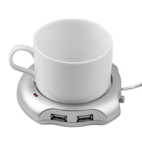 Beverage Cup 4 Ports USB Hub Tea Coffee Cup Mug Warmer 50 degree Max Liquid Temperature Electric Warmer For PC Heater Pad