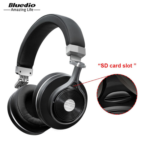 Bluedio T3+/T3 Plus Bluetooth headphones deep bass wireless headset with sd card slot and microphone for music and phone