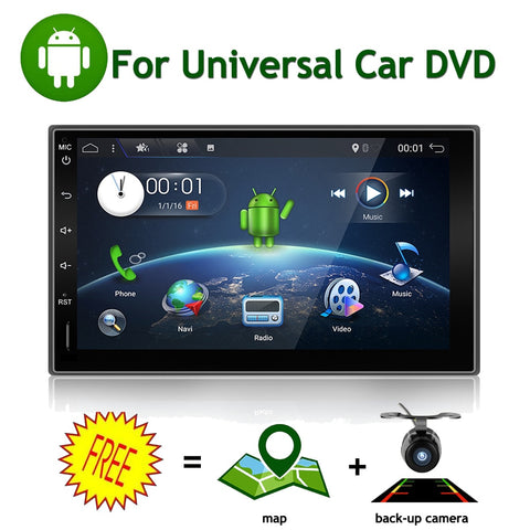 Car Electronic Android 7.1 2din Car Multimedia Player GPS Navigaiton Camera Map 7'' HD Touch Screen Bluetooth Autoradio (no DVD)