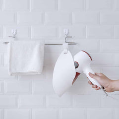 Convenient PP Hair Dryer Holder Stand Wall Mounted Bathroom Home Hairdryer Organizer Container White