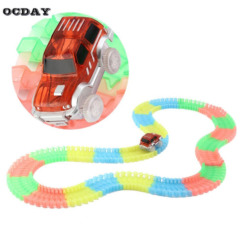DIY Diecast Puzzle Toy Roller Coaster Track Electronics Rail Car Toys for Children Cars for Glow Tracks Electronics Car Toy Gift