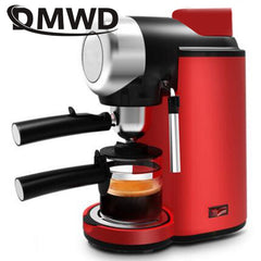 DMWD Electric High Pressure Steam Espresso Maker Semi-automatic Italian Coffee Machine 5bar Cappuccino Milk Frother Bubble Foam