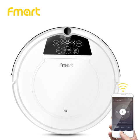 Fmart E-550W(S) Robot Vacuum Cleaner Home Cleaning Appliances 3 in 1 Cleaners Suction+Sweeper +Mop Led Display Aspirator
