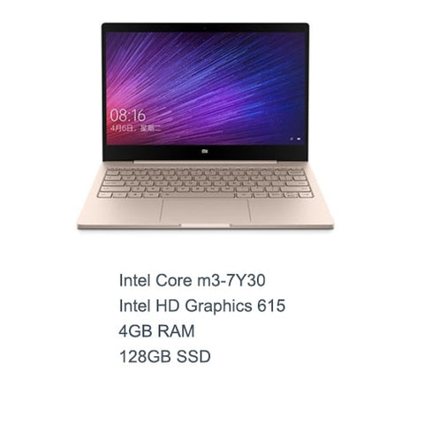 Gold English Xiaomi Air 12 Laptop Notebook Ultra Slim 12.5 inch Windows 10 IPS FHD 1920 x 1080 4GB RAM 128GB SSD HDMI 2.2GHz