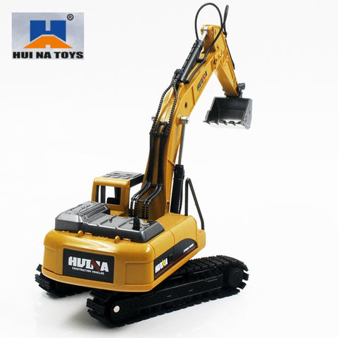 HUINA TOYS NO.1710 1/50 Alloy Excavator Truck Car Die-Cast Metal Professional Engineering Construction Vehicle Model Kids Toys