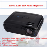 Home Mini Projector 1080P HD Home Theater With HDMI USB SD VGA AV TV Port Black US Plug 100-240V