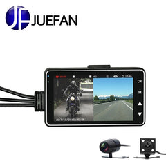 JUEFAN Full HD 720P Camera Separation Dual Lens 140 Degree Angle 3.0 inch Dash cam Motorcycle Recorder DVR